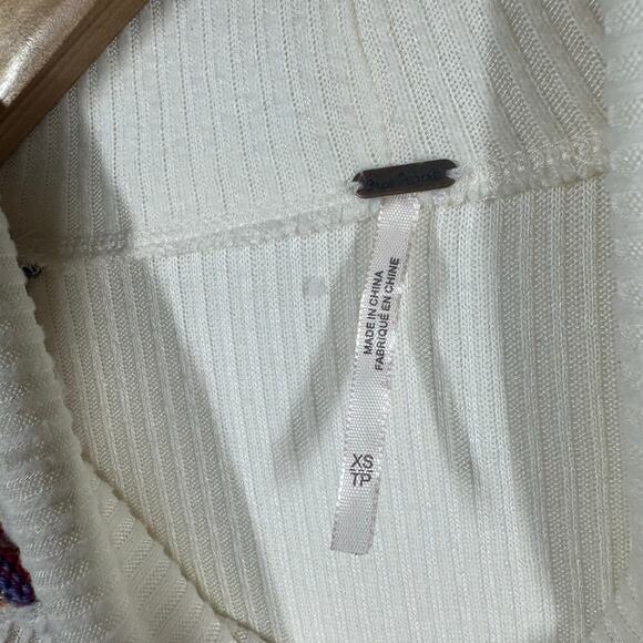 Free People Size XS Prism Fair Isle Sweater in Ivory Women’s Knit Long Sleeves - Picture 4 of 7